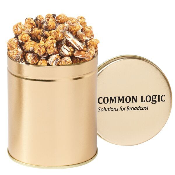 Gourmet Chocolate Pretzel Popcorn Tin, Quart