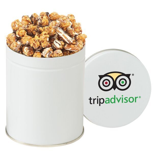 Gourmet Chocolate Pretzel Popcorn Tin, Quart