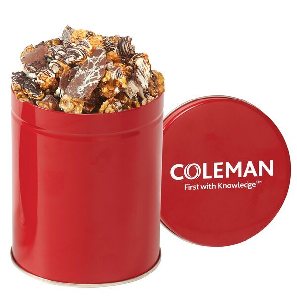 Gourmet Chocolate Pretzel & Potato Chip Popcorn Tin, Quart