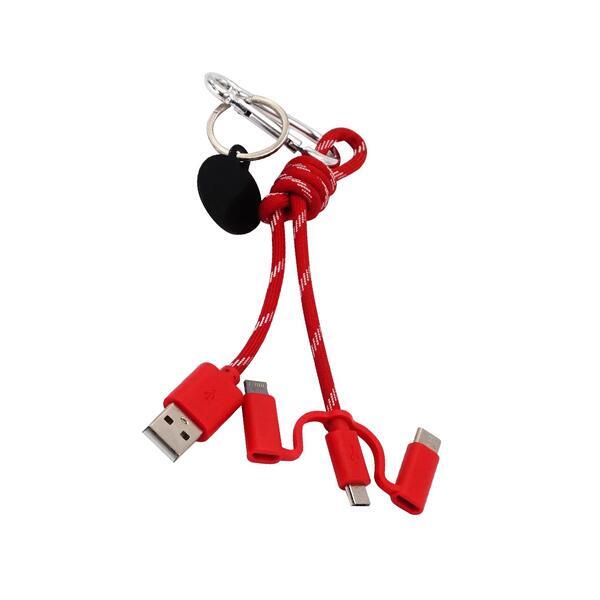 Three-in-One Knot Cable Keychain