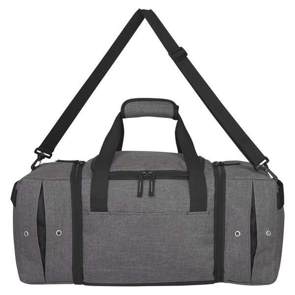 Deluxe Heathered Polyester Sneaker Duffel Bag, 22"
