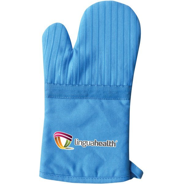 Silicone Striped Cotton Canvas Oven Mitt