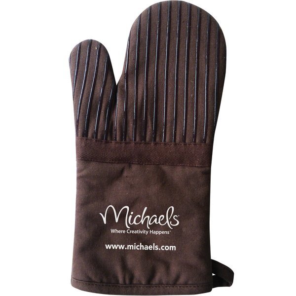 Silicone Striped Cotton Canvas Oven Mitt