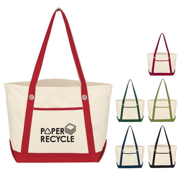 Medium Cotton Canvas Sailing Tote Bag