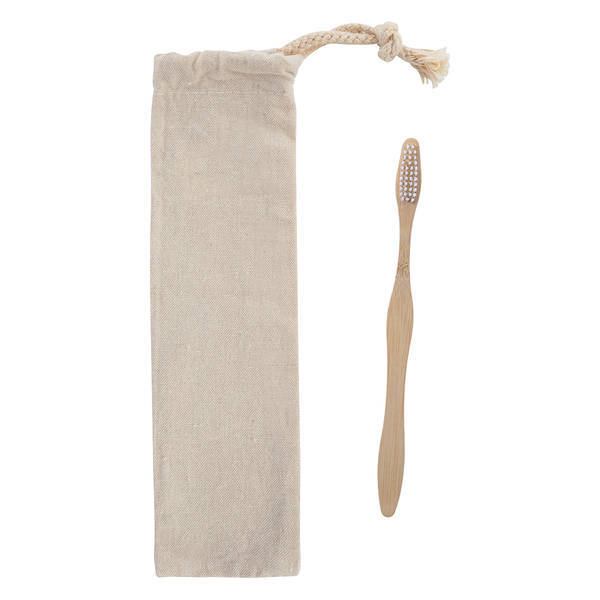 Bamboo Toothbrush in Cotton Pouch