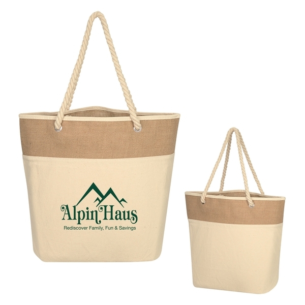 Burlap Rope Cotton Canvas Tote Bag