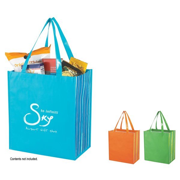 Shiny Laminated Tropic Non-Woven Shopper Tote