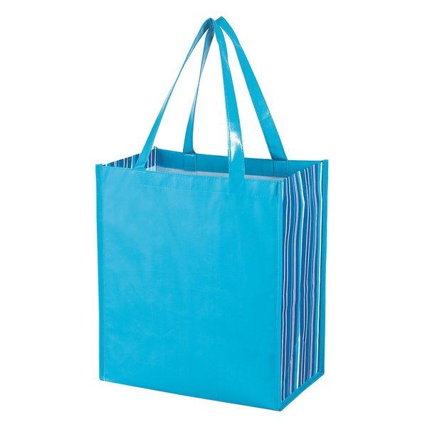 Shiny Laminated Tropic Non-Woven Shopper Tote