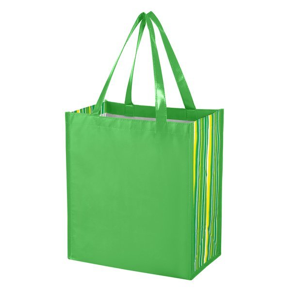 Shiny Laminated Tropic Non-Woven Shopper Tote