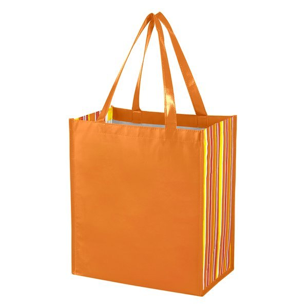 Shiny Laminated Tropic Non-Woven Shopper Tote