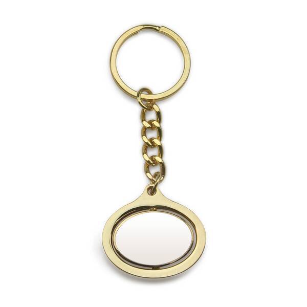 Oval Rotating Metal Key Chain