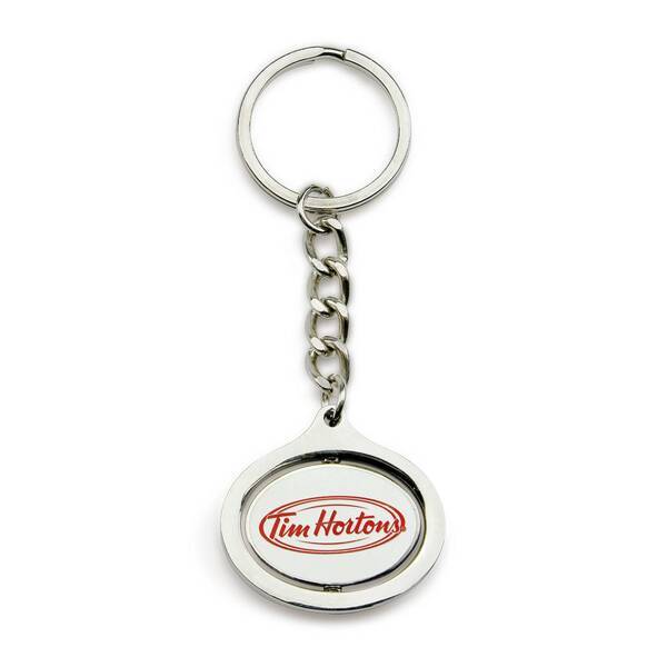 Oval Rotating Metal Key Chain
