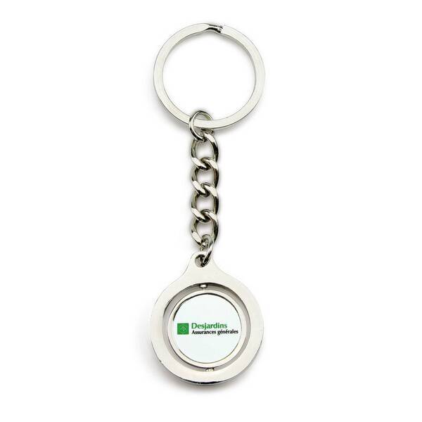 Round Rotating Metal Key Chain