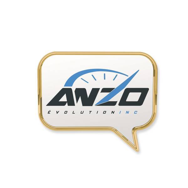 Rectangle Speech Bubble Lapel Pin