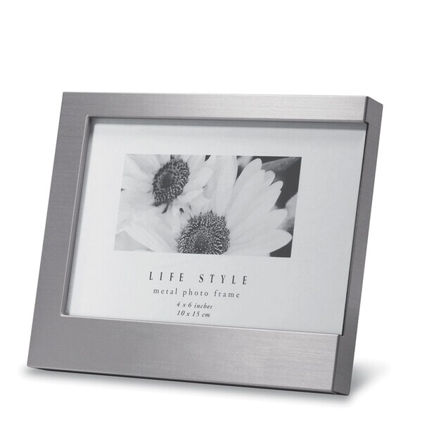 C Brushed Aluminum Photo Frame, 4" x 6"
