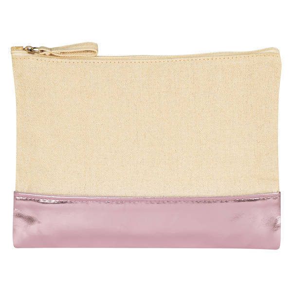 Cotton Cosmetic Bag w/Metallic Accent