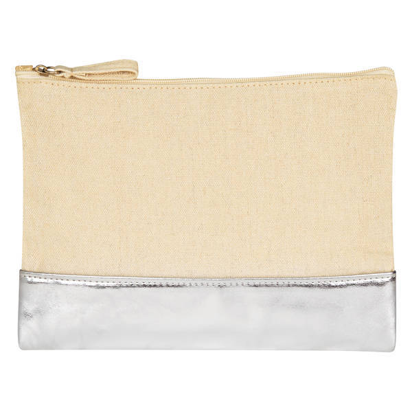 Cotton Cosmetic Bag w/Metallic Accent