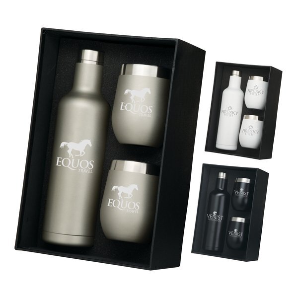 Bliss Wine Bottle & 2 Tumbler Gift Set