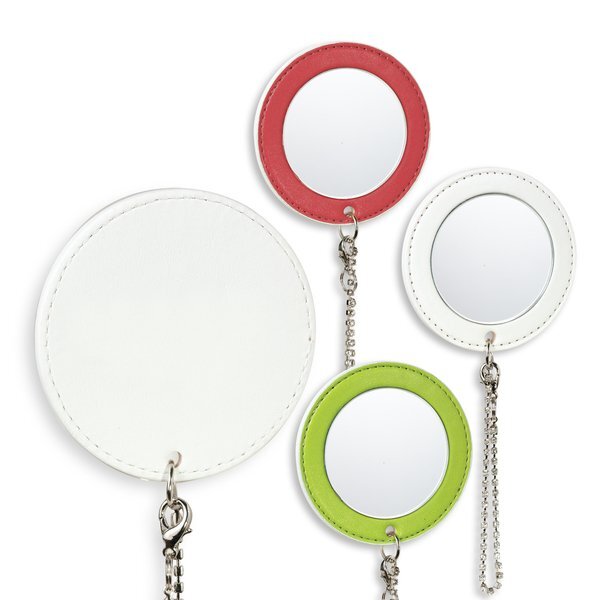 Round Leather Compact Mirror