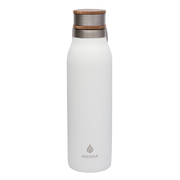 Manna™ Ascend Stainless Steel Water Bottle w/ Acacia Lid, 18oz.