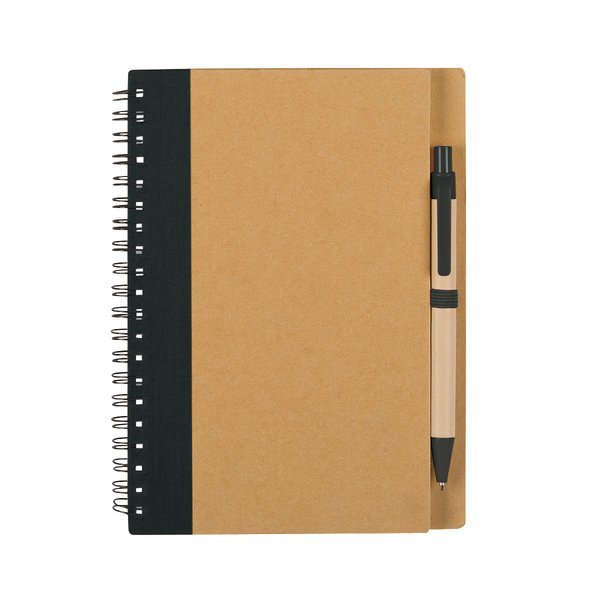 Eco-Inspired Spiral Notebook and Pen Set, 5-1/4" x 7"