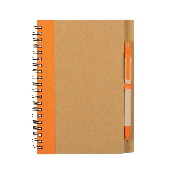 Eco-Inspired Spiral Notebook and Pen Set, 5-1/4" x 7"