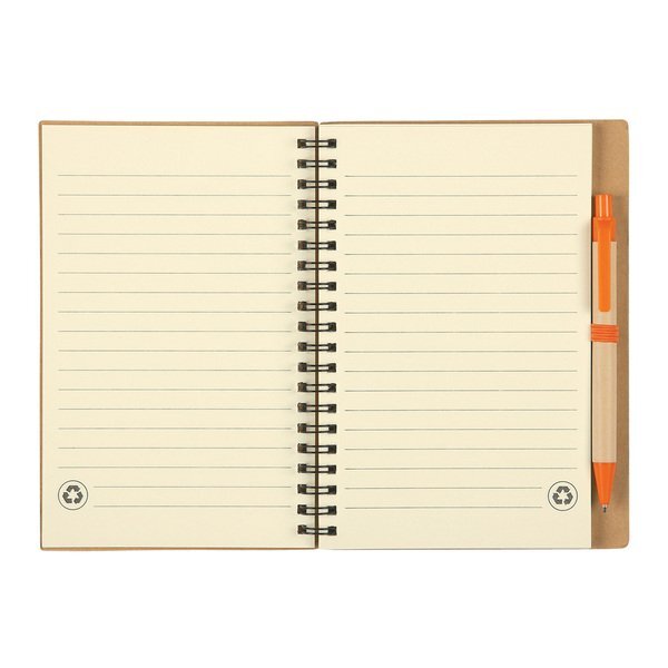Eco-Inspired Spiral Notebook and Pen Set, 5-1/4" x 7"