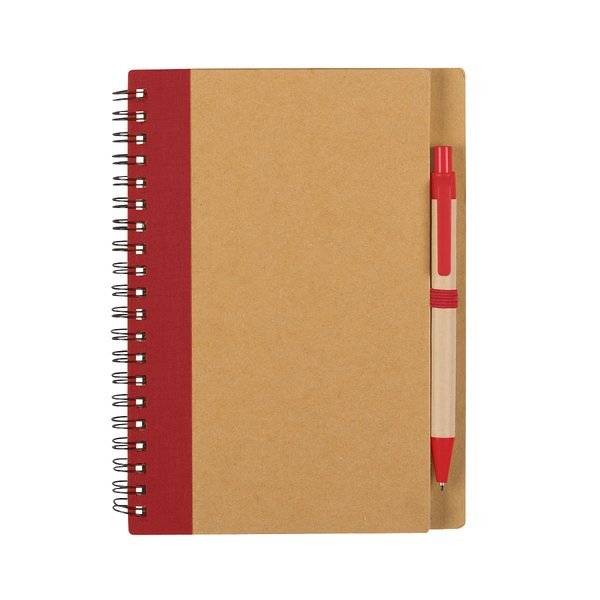Eco-Inspired Spiral Notebook and Pen Set, 5-1/4" x 7"