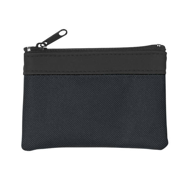Zippered PVC & Polyester Coin Pouch
