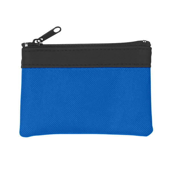 Zippered PVC & Polyester Coin Pouch