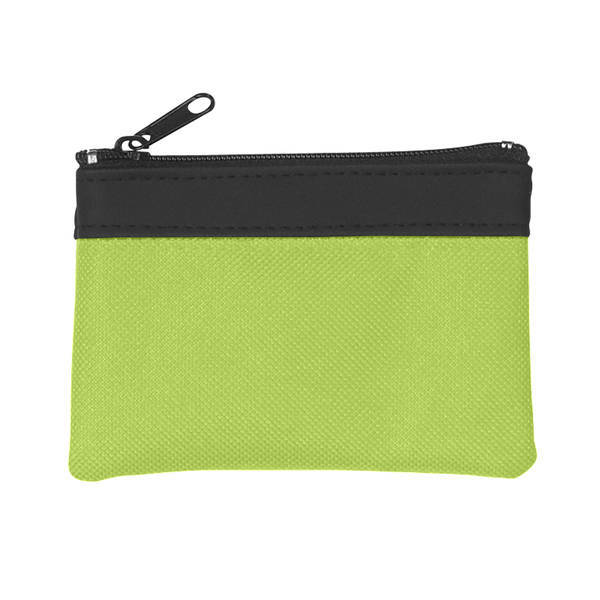 Zippered PVC & Polyester Coin Pouch
