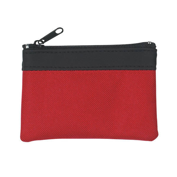 Zippered PVC & Polyester Coin Pouch