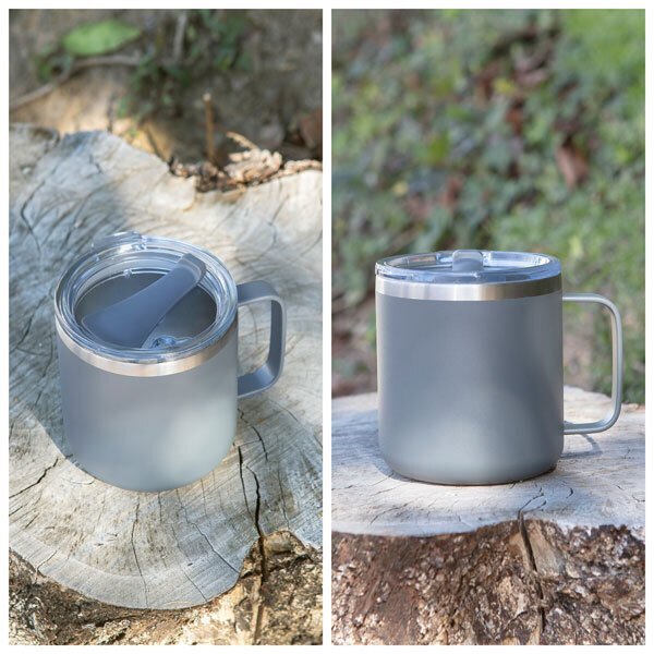 Camper Double Wall Stainless Steel Thermal Mug w/ Lid, 12oz.