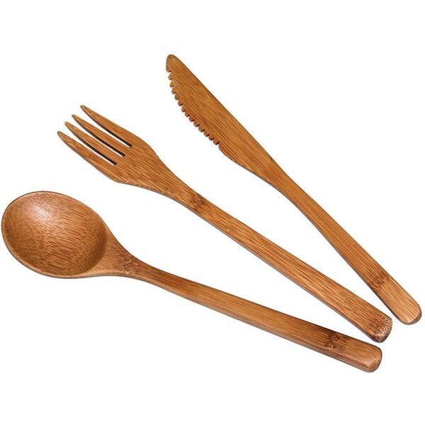 Three-Piece Bamboo Flatware Set