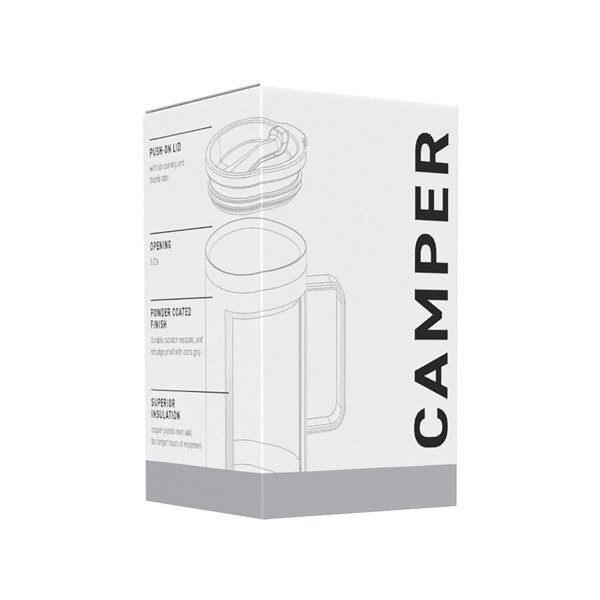 Camper Double Wall Stainless Steel Thermal Mug w/ Lid, 16.9oz.