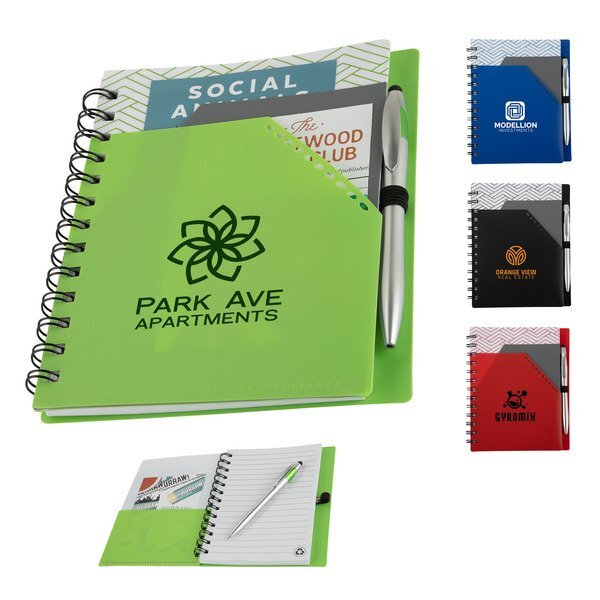 Trapezoid Junior Notebook w/ Stylus Pen, 6" x 7-1/8"