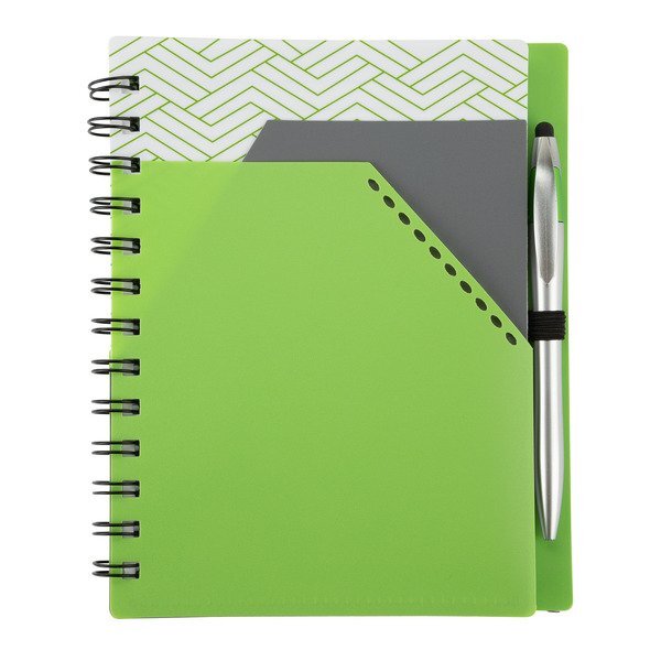 Trapezoid Junior Notebook w/ Stylus Pen, 6" x 7-1/8"