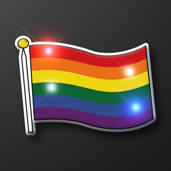 Rainbow Pride Flag Flashing LED Lapel Pin