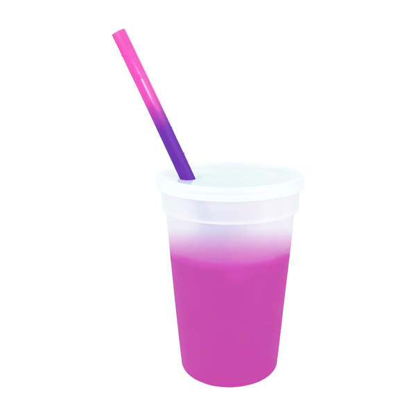 Mood Color Changing Stadium Cup Straw & Lid Set, 17oz.