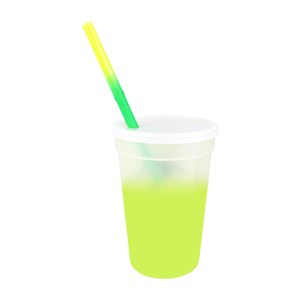 Mood Color Changing Stadium Cup Straw & Lid Set, 17oz.