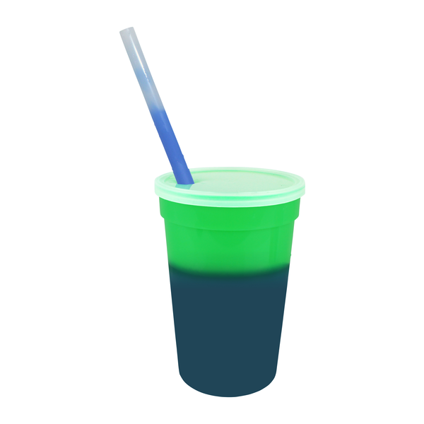 Mood Color Changing Stadium Cup Straw & Lid Set, 17oz.