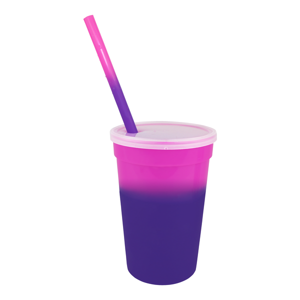 Mood Color Changing Stadium Cup Straw & Lid Set, 17oz.