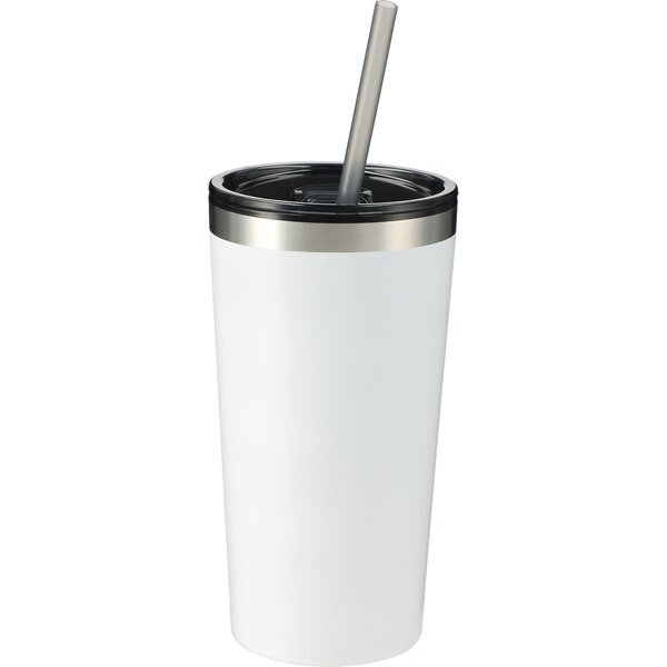 Thor Double-Wall Stainless Steel Tumbler w/ Straw, 16oz.