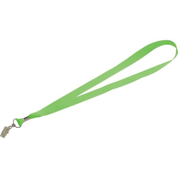 Polyester Lanyard w/ Bulldog Clip, 3/4" Wide