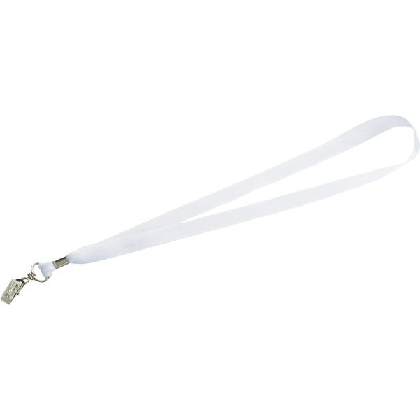 Polyester Lanyard w/ Bulldog Clip, 3/4" Wide