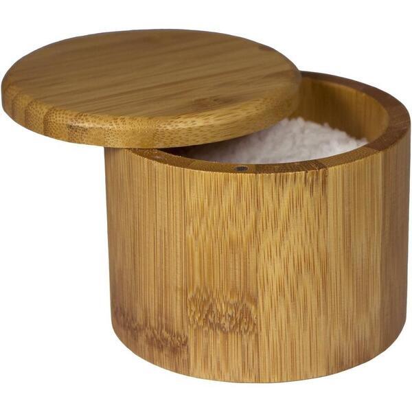 Round Bamboo Salt Box
