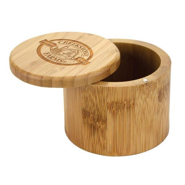 Round Bamboo Salt Box