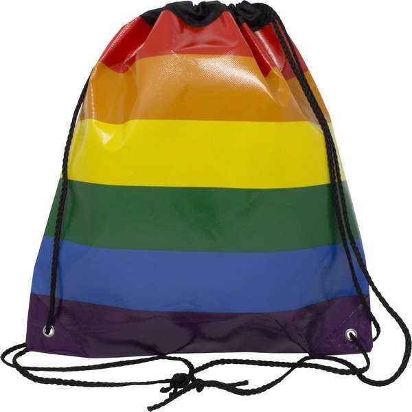 Jumbo Rainbow Laminated Non Woven Drawstring Backpack