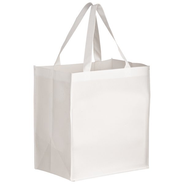 Laminated Non-Woven Grocery Bag w/ Full Color Imprint, 12" x 18"