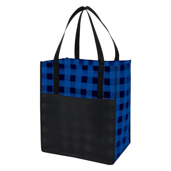 Northwoods Laminated Non-Woven Plaid Tote Bag